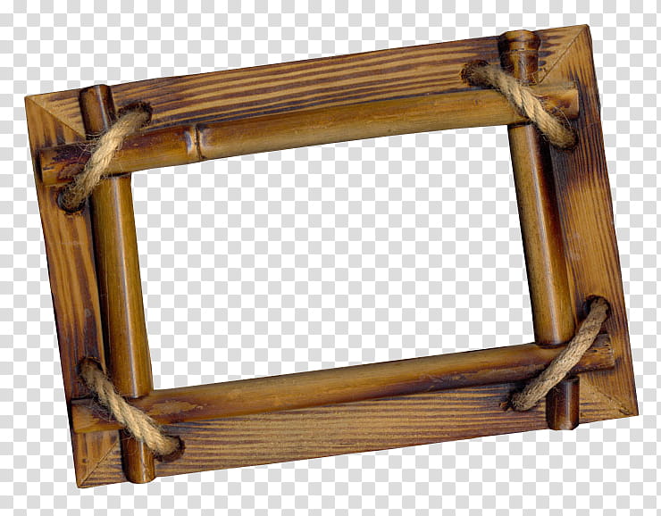 rectangular brown wooden frame transparent background PNG clipart