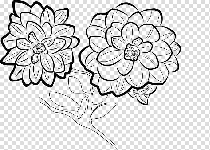 Flower Line Art, Floral Design, Drawing, Coloring Book, Visual Arts, Marigold, Cartoon, White transparent background PNG clipart