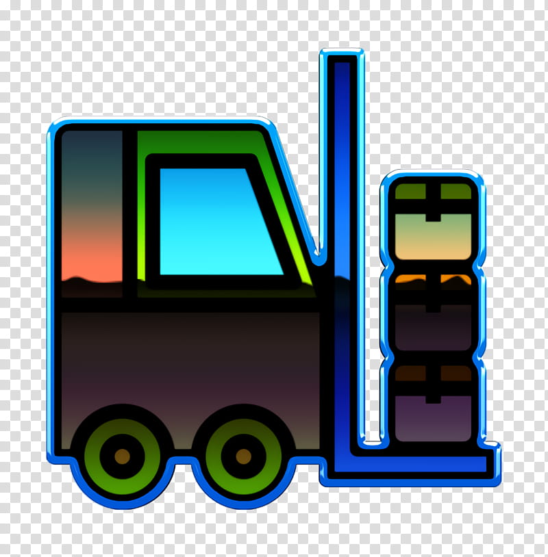 Logistic icon Forklift icon, Transport, Electric Blue, Vehicle, Rolling transparent background PNG clipart