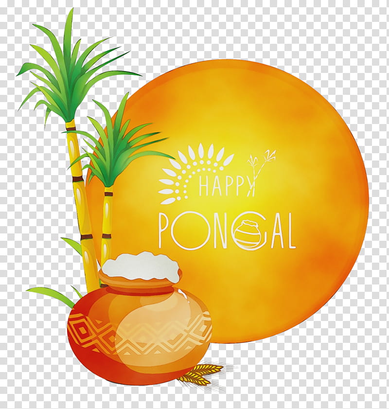 New Year Tree, Thai Pongal, Makar Sankranti, Festival, Tamil, Happiness, Wish, Orange transparent background PNG clipart