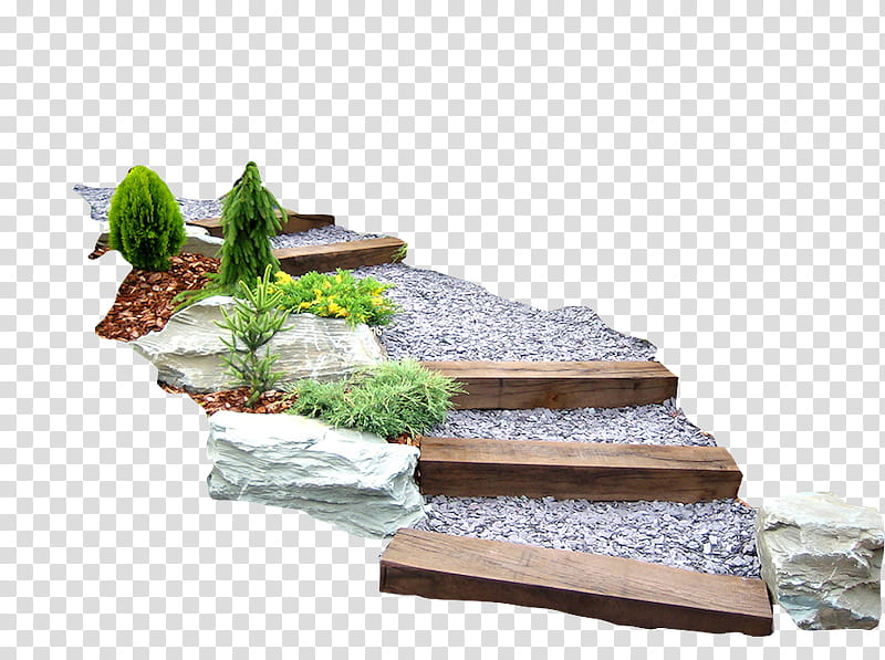 , staircase made of wood and gravel transparent background PNG clipart