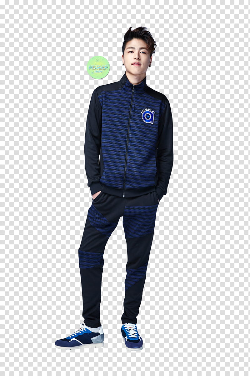 Man wearing blue and black track suit transparent background PNG ...
