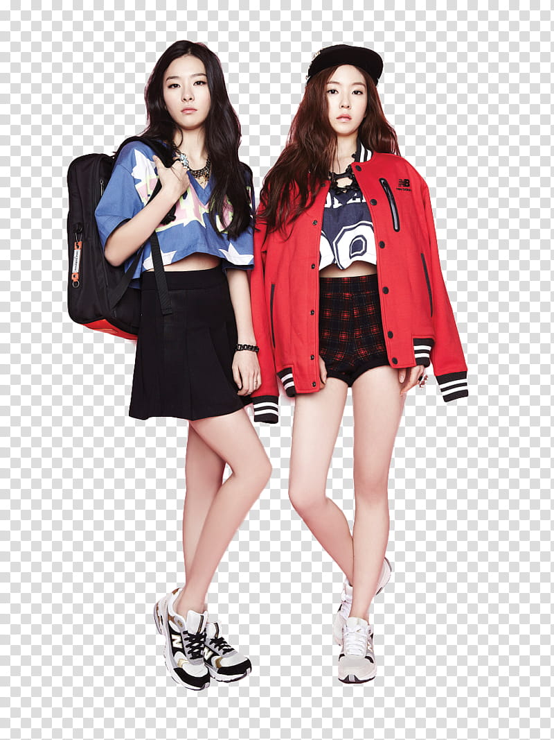 SeulRene, two women standing beside each other transparent background PNG clipart