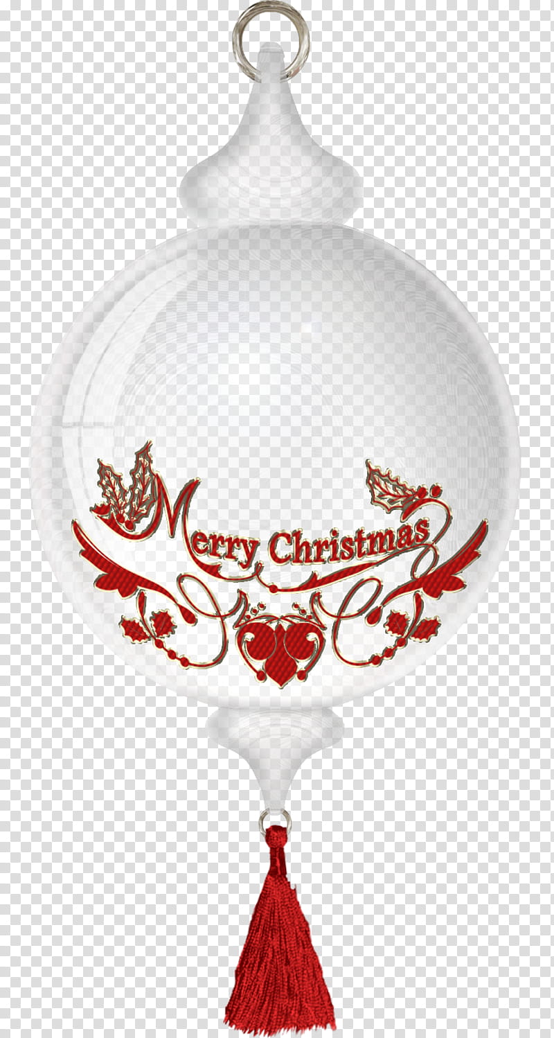 glass Christmas balls, white and red Merry Christmas ball ornament transparent background PNG clipart