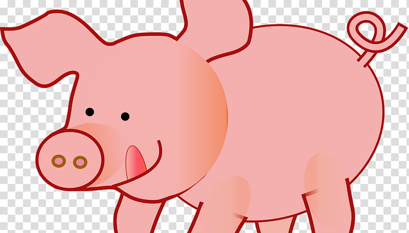 Pig, Piggy, Drawing, Cartoon, Pink, Snout, Nose, Animal Figure transparent background PNG clipart