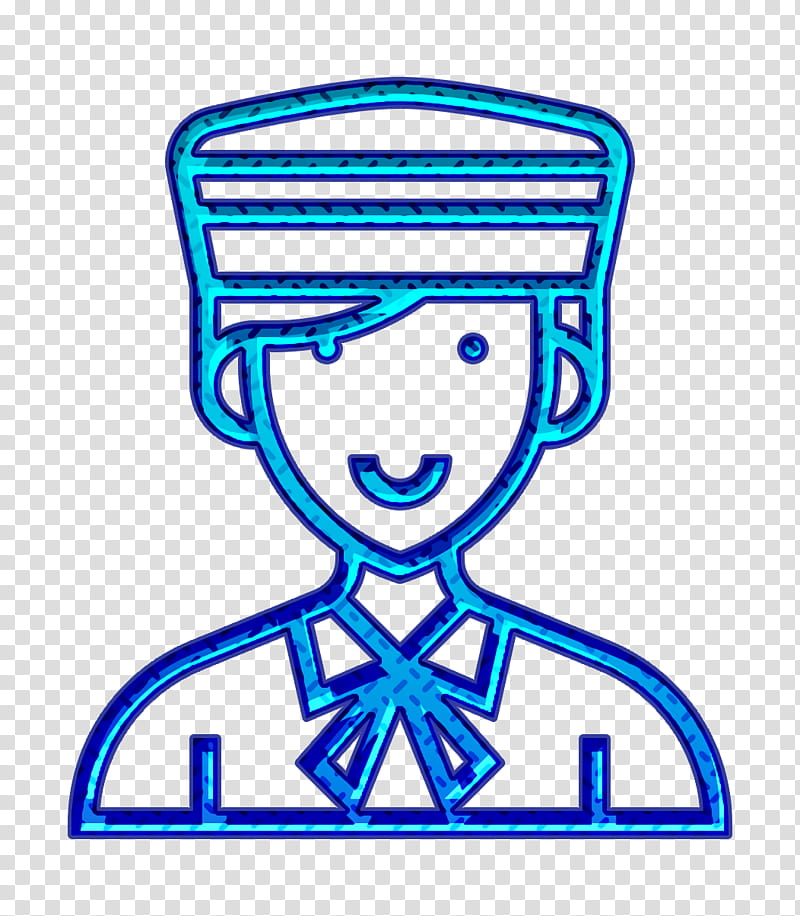 Careers Men icon Bellboy icon Hotel icon, Line Art, Electric Blue transparent background PNG clipart