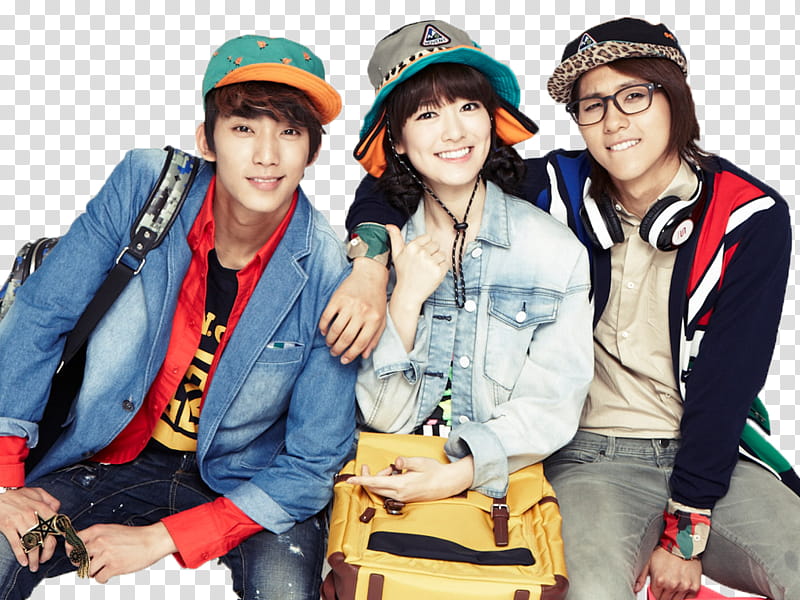 BA , GongChan y CNU con chica xD transparent background PNG clipart