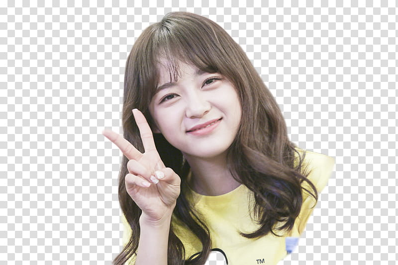 RENDER  S SEJEONG, smiling woman making peace sign transparent background PNG clipart