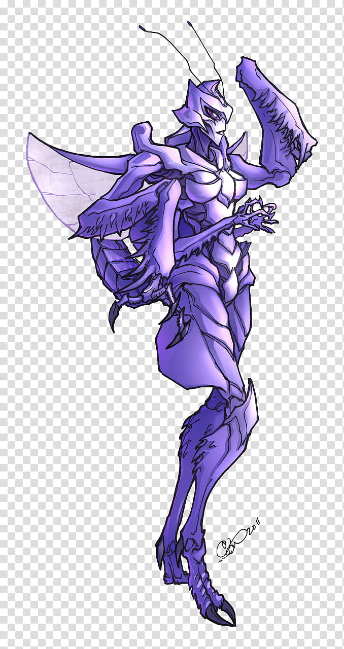 Orchid Mantis Lady Thing, purple creature illustration transparent background PNG clipart