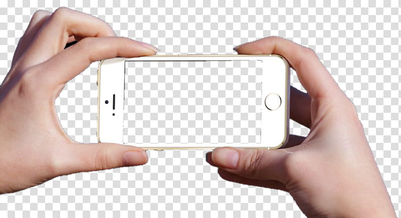 take cellphone in the hands, person holding iPhone s transparent background PNG clipart