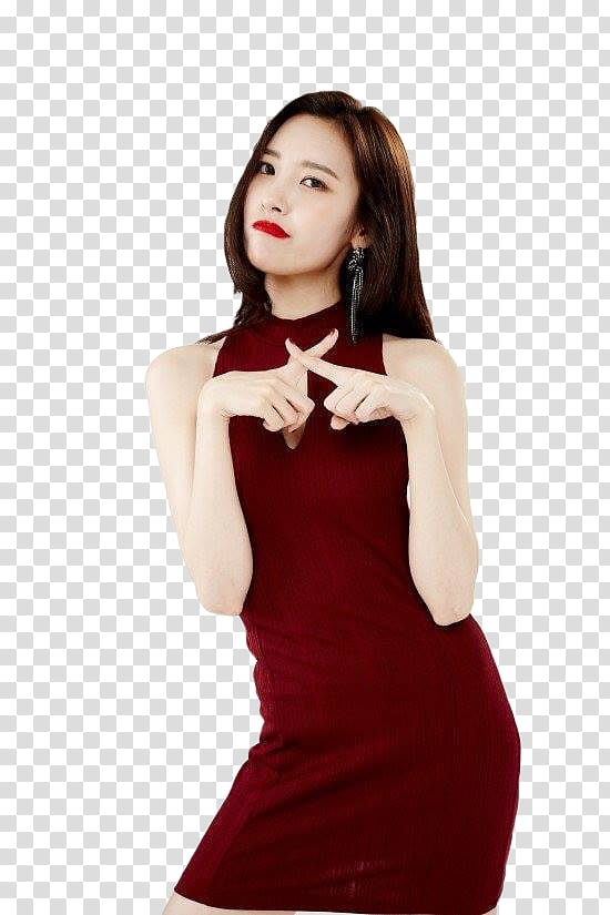 Sunmi, woman doing X hand sign transparent background PNG clipart