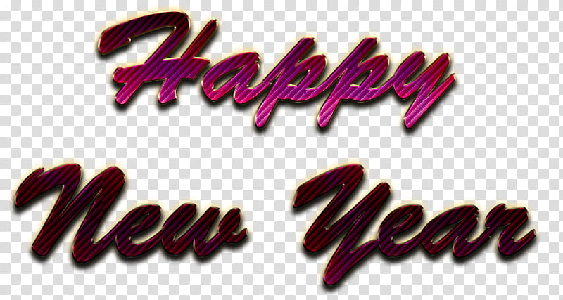 Happy New Year Word Art, Logo, Text, Letter, Greeting, Magenta transparent background PNG clipart