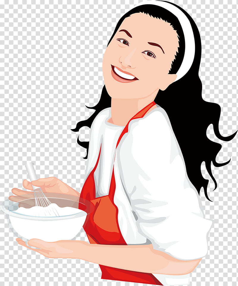 cartoon woman baking