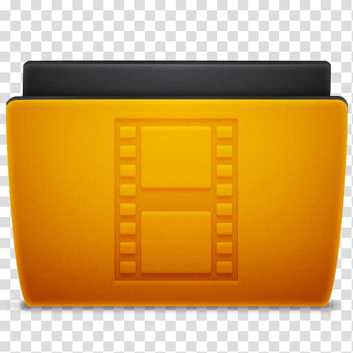 Classic , yellow and black folder with movie reel sheet transparent background PNG clipart