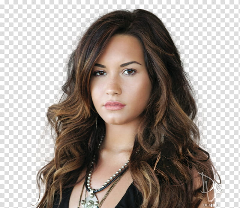 Demi Lovato, woman in black scoop-neck shirt transparent background PNG clipart