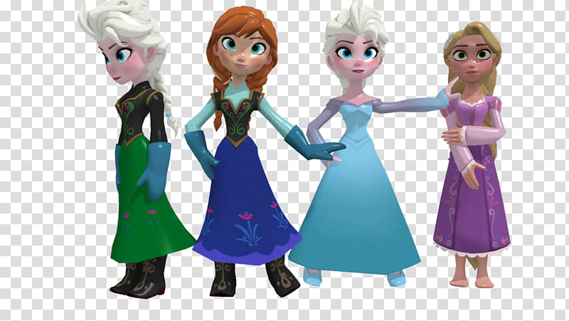 MMD Disney Infinity Girls (DL), Elssa and Anna transparent background PNG clipart