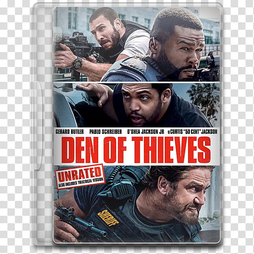 Movie Icon , Den of Thieves, Den of Thieves DVD case illustration transparent background PNG clipart