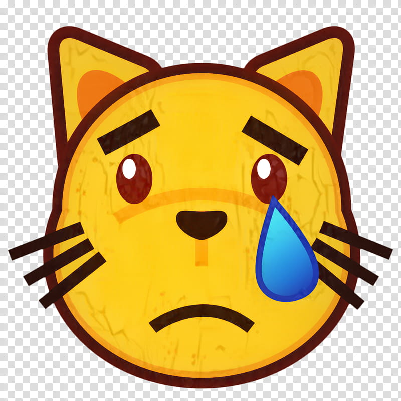 Smiley Face, Cat, Face With Tears Of Joy Emoji, Sadness, Crying, Emoticon, Drawing, Yellow transparent background PNG clipart