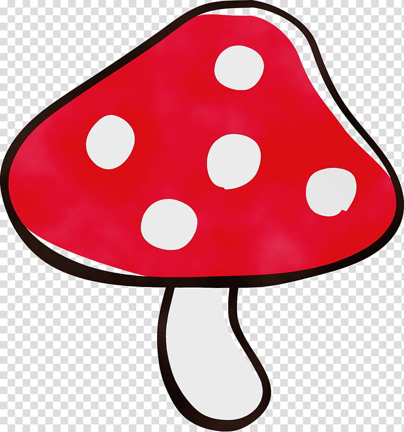 red mushroom, Cartoon Mushroom, Cute, Watercolor, Paint, Wet Ink transparent background PNG clipart