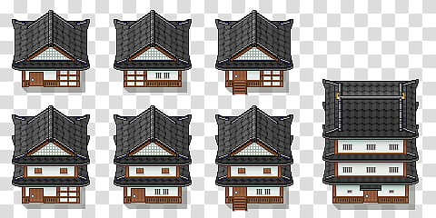 Traditional Japanese Buildings Tiles, gray-and-brown -story and multi-story houses illustration transparent background PNG clipart