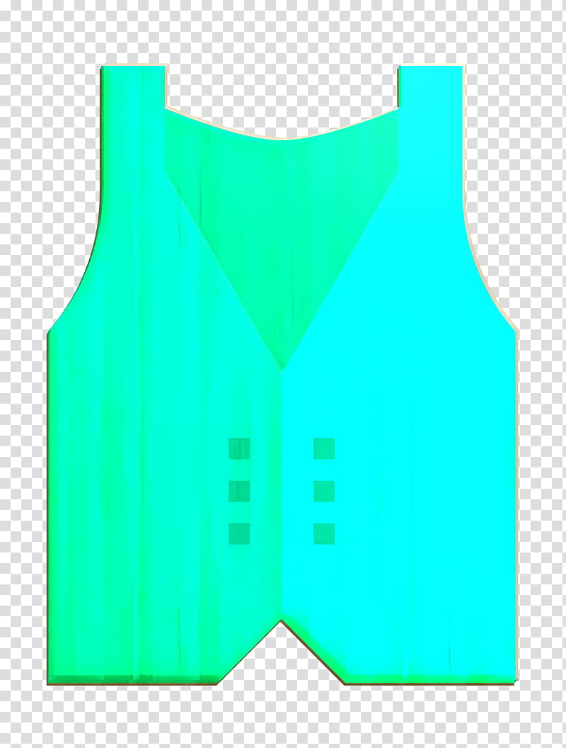Clothes icon Vest icon, Green, Clothing, Blue, Aqua, Yellow, Sportswear, Tshirt transparent background PNG clipart