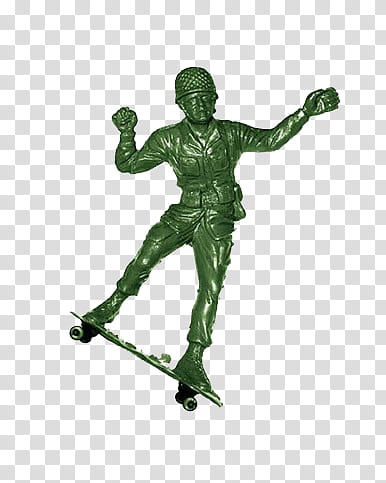 Full, man playing skateboard figurine transparent background PNG clipart