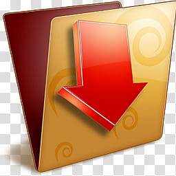 Golden Folder Icon , golden--folder, red and yellow folder with arrow icon transparent background PNG clipart