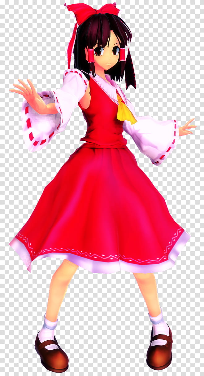 Shrine Maiden, girl cartoon character in red dress illustration transparent background PNG clipart