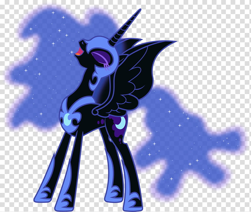 Nightmare Moon Laughing (), blue and black unicorn transparent background PNG clipart