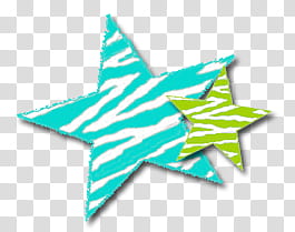 Zebra Stars, blue and green star transparent background PNG clipart