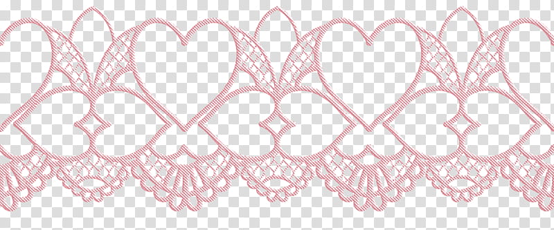Valentine day lace, pink lace trim transparent background PNG clipart