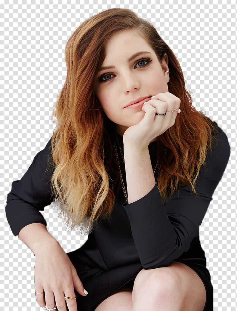 Sydney Sierota, woman wearing black long-sleeved dress transparent background PNG clipart