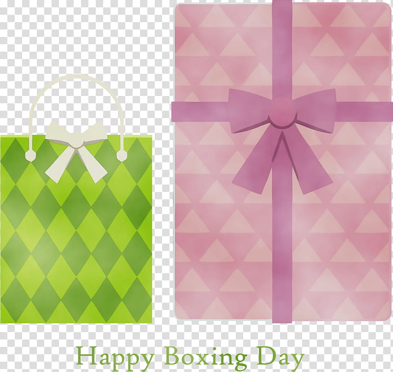 pink green purple bag magenta, Happy Boxing Day, Watercolor, Paint, Wet Ink, Rectangle transparent background PNG clipart