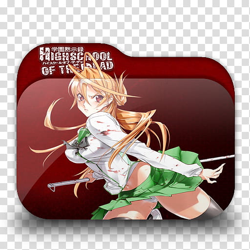 Highschool of the Dead Anime Folder Icon, High school of the Dead character transparent background PNG clipart