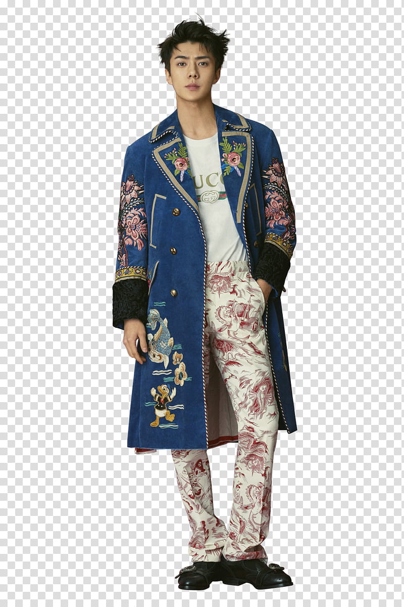 EXO SeHun L Optimum P, man in blue coat transparent background PNG clipart