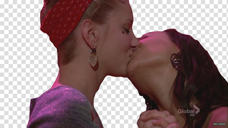  Brittana, two kissing Glee casts transparent background PNG clipart