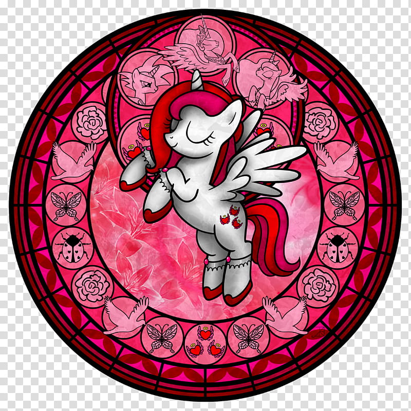 Commission Stained Glass Heart Bringer, white My Little Pony character illustration transparent background PNG clipart