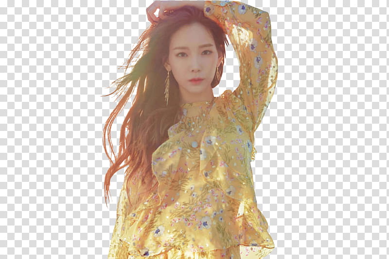 TAEYEON SNSD Something New, woman in yellow top transparent background PNG clipart
