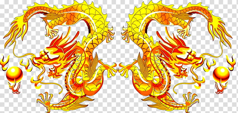 Logo Dragon, Chinese Dragon, China, Restaurant, Dragon King, New Orleans, Yellow, Symmetry transparent background PNG clipart