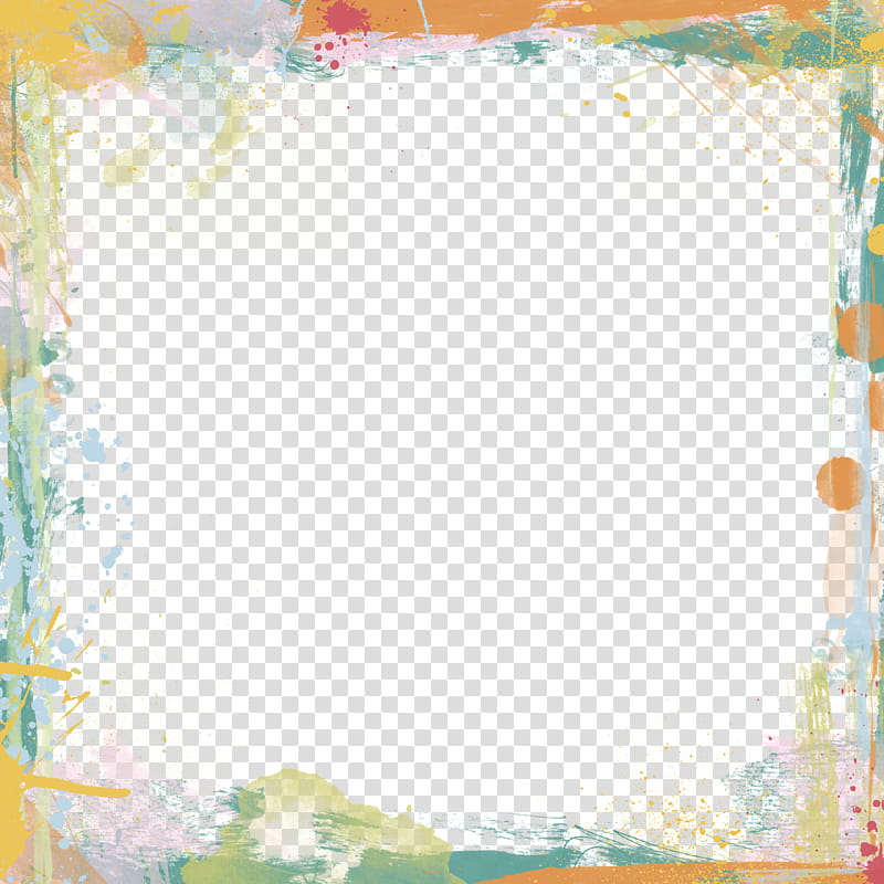 Paint Border, black and yellow abstract painting transparent background PNG clipart