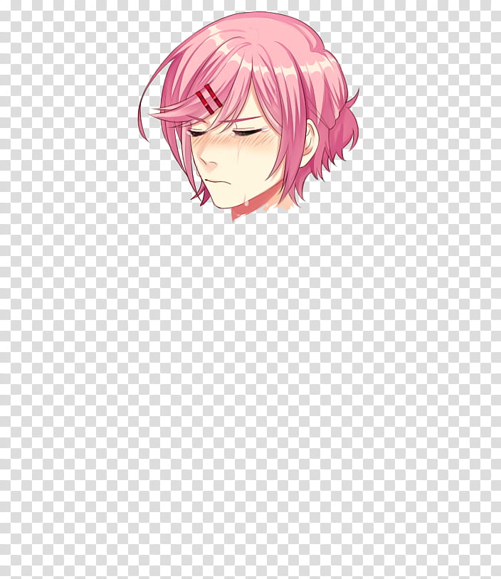 DDLC R All Character Sprites FREE TO USE, pink-haired male character illustration transparent background PNG clipart