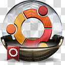 Sphere   , orange and red Ubuntu logo transparent background PNG clipart