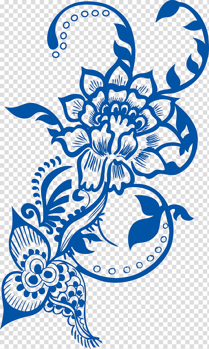 Flower Line Art, Blue And White Pottery, Motif, Porcelain, Chinoiserie, Floral Design, Visual Arts, Plant transparent background PNG clipart
