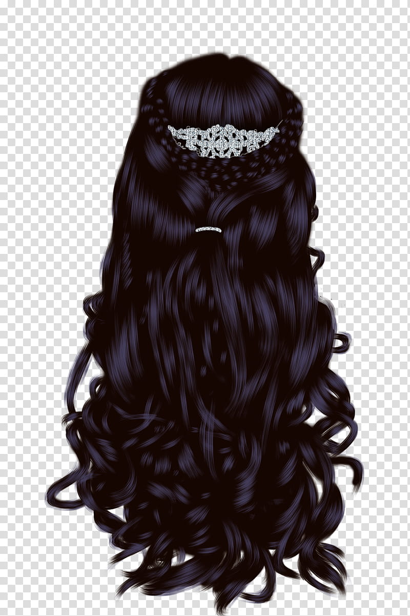 Fantasy Hair , black anime character hair illustration transparent background PNG clipart