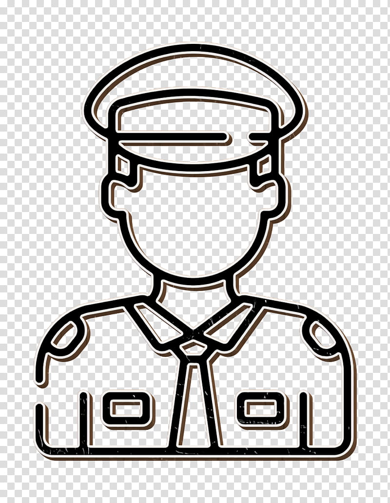 Policeman icon Crime Investigation icon, Line Art, Cartoon, Coloring Book transparent background PNG clipart