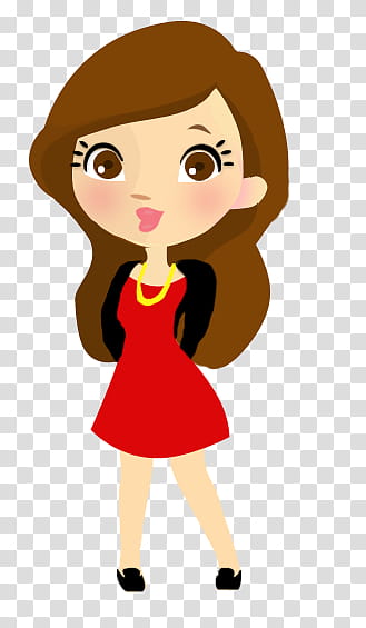 Cartoon Woman In A Red Dress Transparent Background Png Clipart Hiclipart