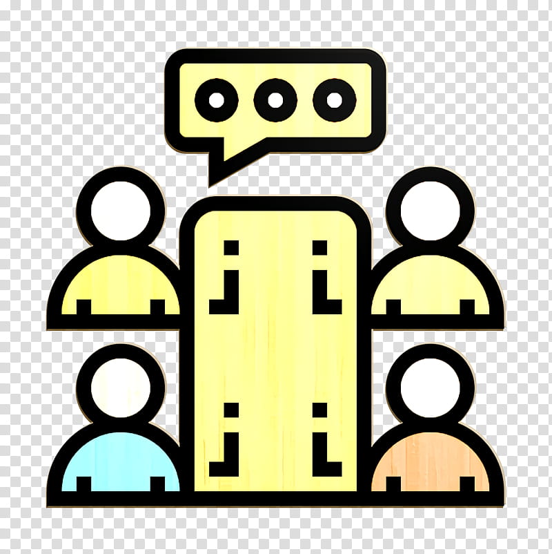 STEM icon Brainstorm icon Meeting icon, Yellow, Line transparent background PNG clipart