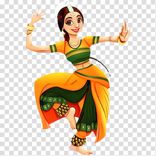 India, Dance, Bharatanatyam, Dance In India, Indian Classical Dance, Kuchipudi, Folk Dance, Orange transparent background PNG clipart