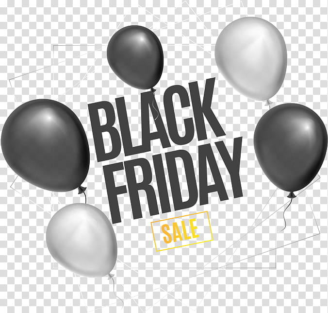 Balloon Black And White, White Balloons, Logo, Black Friday, Fathers Day, Text, Party Supply, Games transparent background PNG clipart