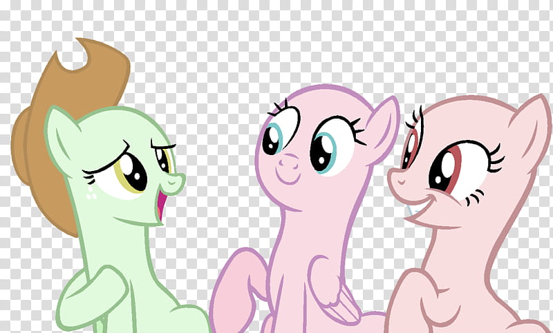 Base I like when you stare at me, two pink and green my little pony characters transparent background PNG clipart